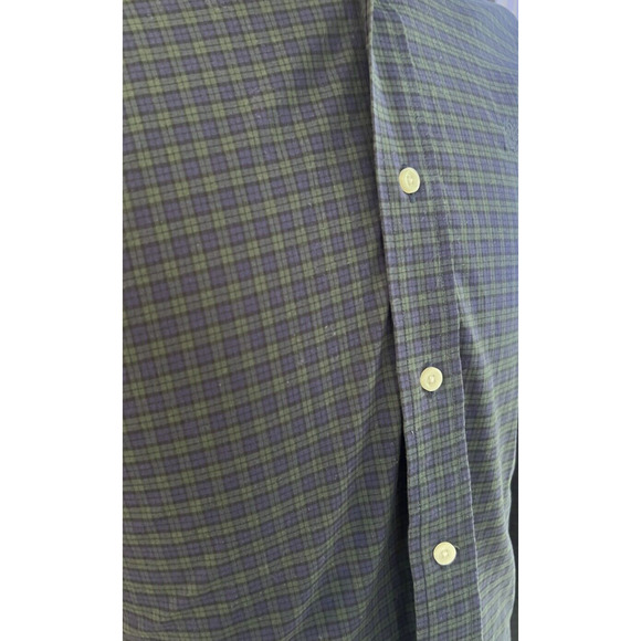 Ralph Lauren Slim Fit Non-Iron Men’s 15 32/33 Blue Green Plaid Button down Shirt - Picture 3 of 7